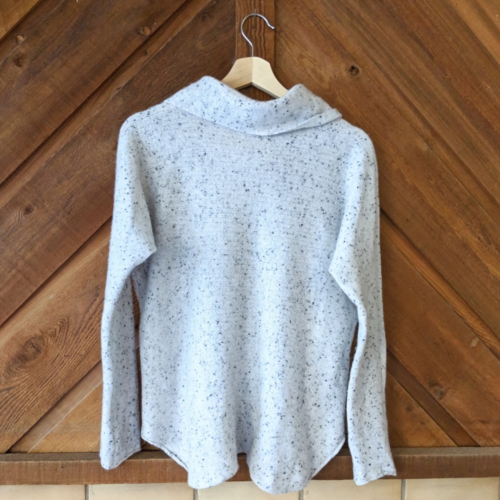 CYNTHIA ROWLEY Flecked Cowl Neck Cashmere Sweater - Picture 6 of 6